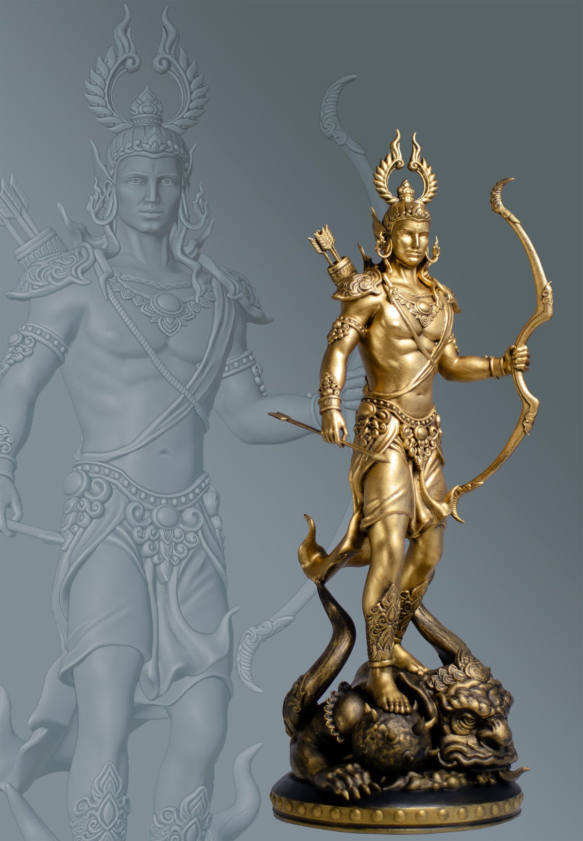 Lord Ram Statue, the Demon Slayer. Rama, Ramar, Raman, Ramachandra, Ramayana's Main Hero. (Handmade, UV-resin)