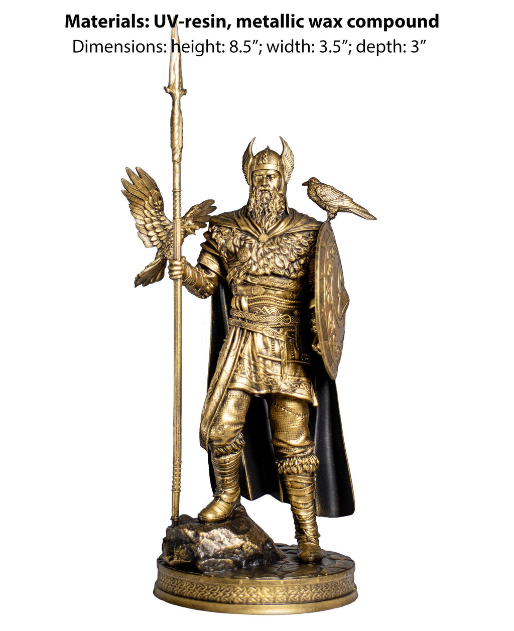 Statue d'Odin, Père de tout dans la mythologie nordique, dieu guerrier viking. (Fait main, résine UV)
