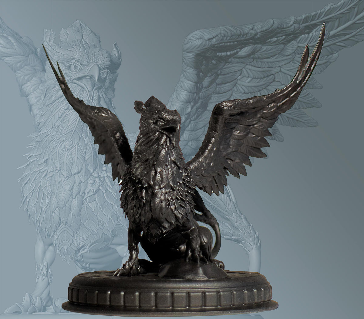 Griffin (Griffon, Gryphon) Statue, Mythical Creature in Egypt, India, Europe. (2 sizes, Handmade, UV-resin)