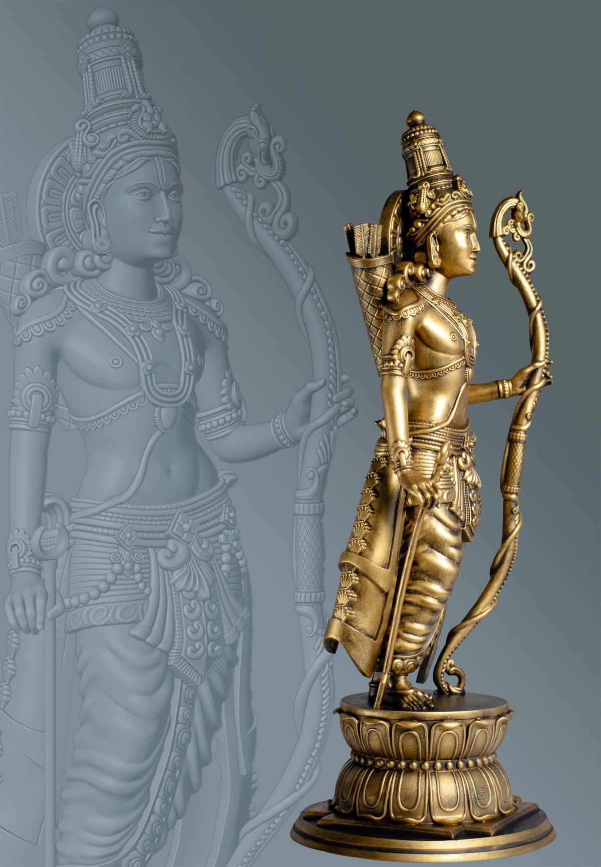 Shree Rama Statue, Ram, Raman, Ramar, Ramachandra, Lord Vishnu's 7th Avatar. (Handmade, UV-resin)