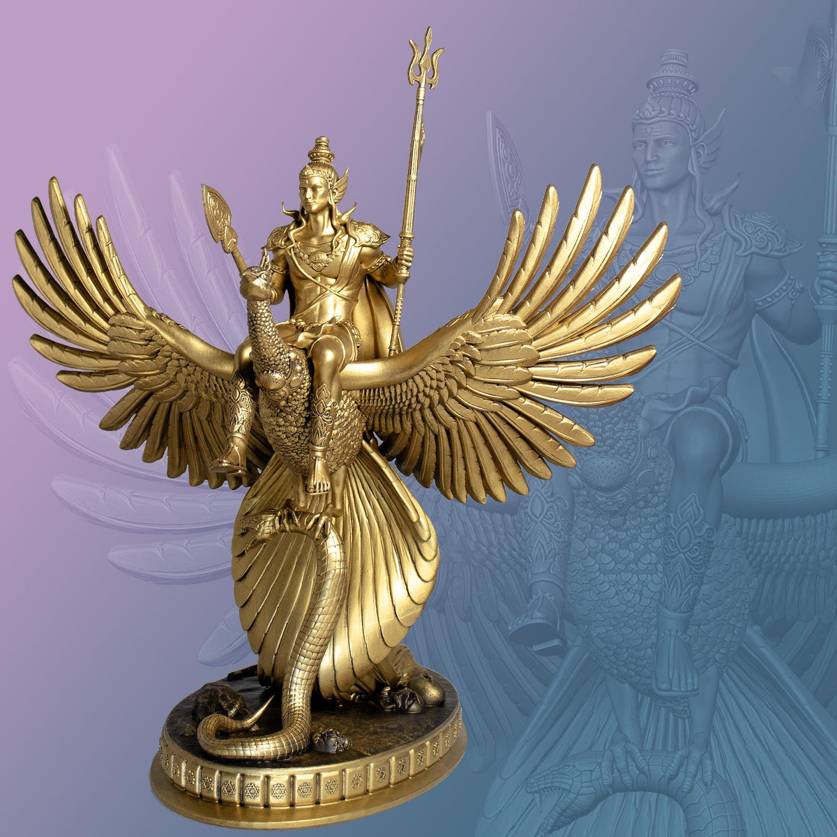 Lord Kartikeya Statue (Big 11"). Skanda, Murugan, Kumara, Lord Shiva's Son. (Handmade, UV-resin)