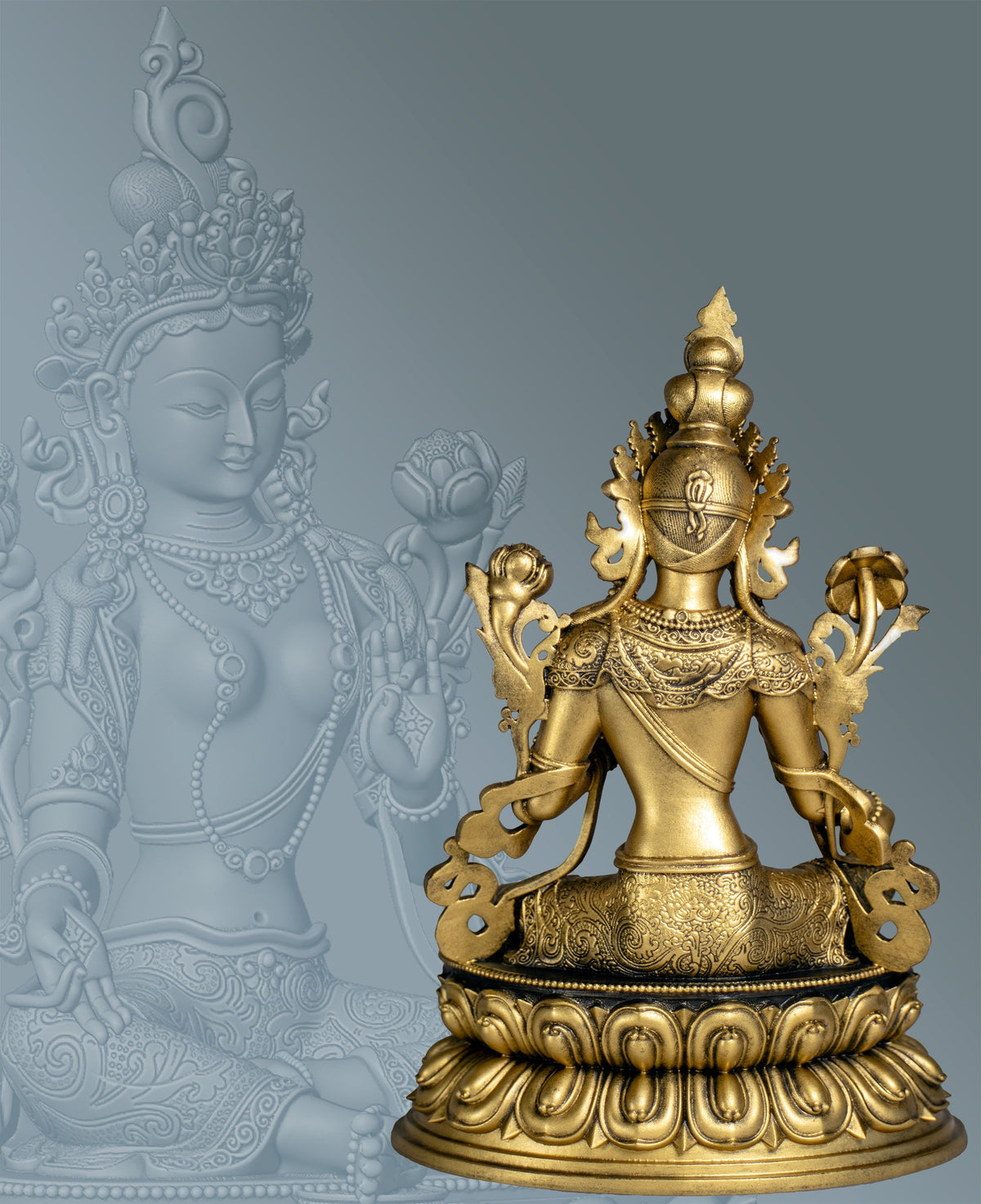 Statue of Tara, Female Bodhisattva, Meditation Deity, Mother of Liberation, Tantra Goddess. (Handmade, UV-resin)