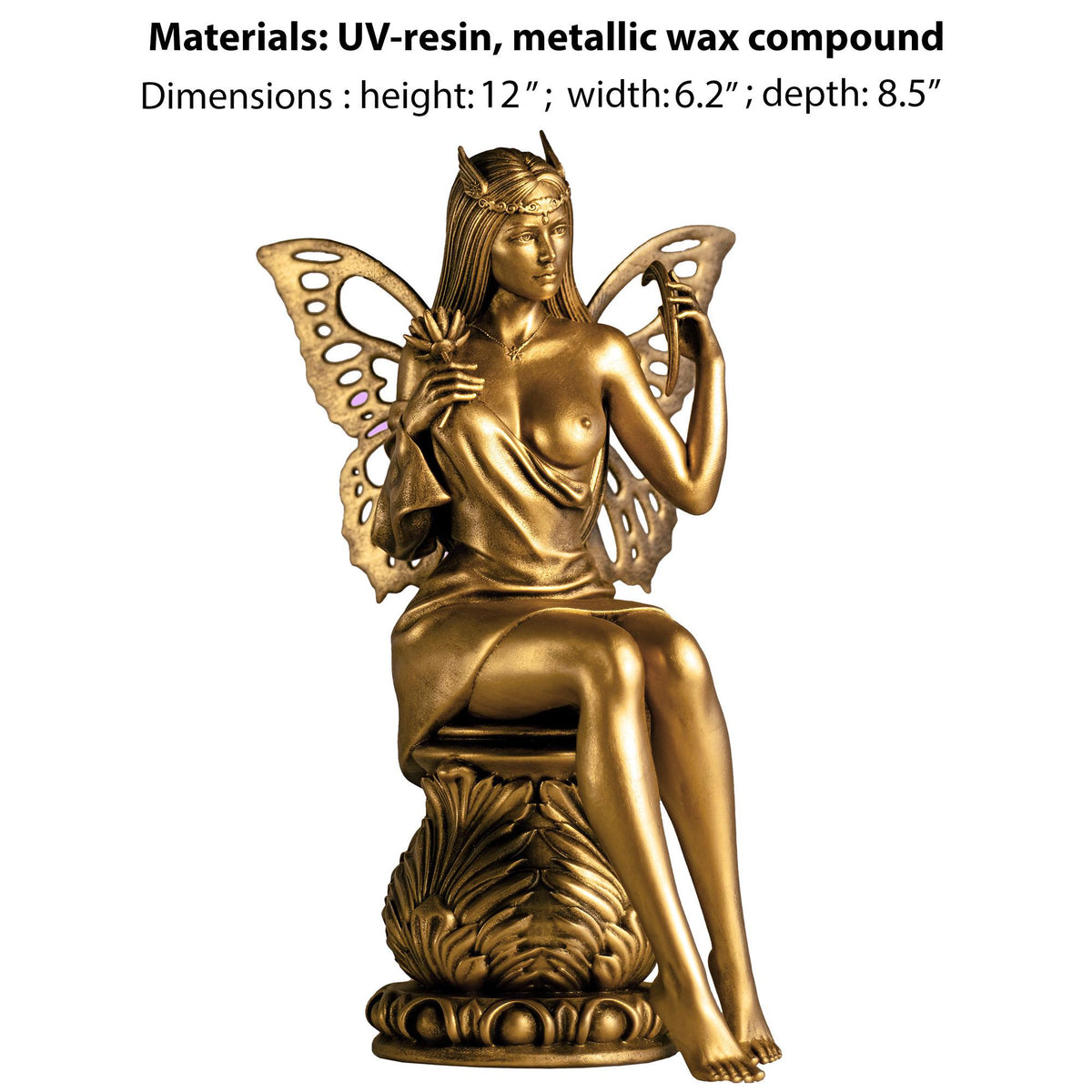 12"-Statue der Psyche, altgriechische Göttin der Seele. (Handgefertigt, UV-Harz)
