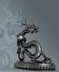 Statue of Chinese Dragon (a.k.a. Lung, Long, 龙, 龍 or Loong) holding the Earth (Handmade, UV-Resin, 2 sizes)