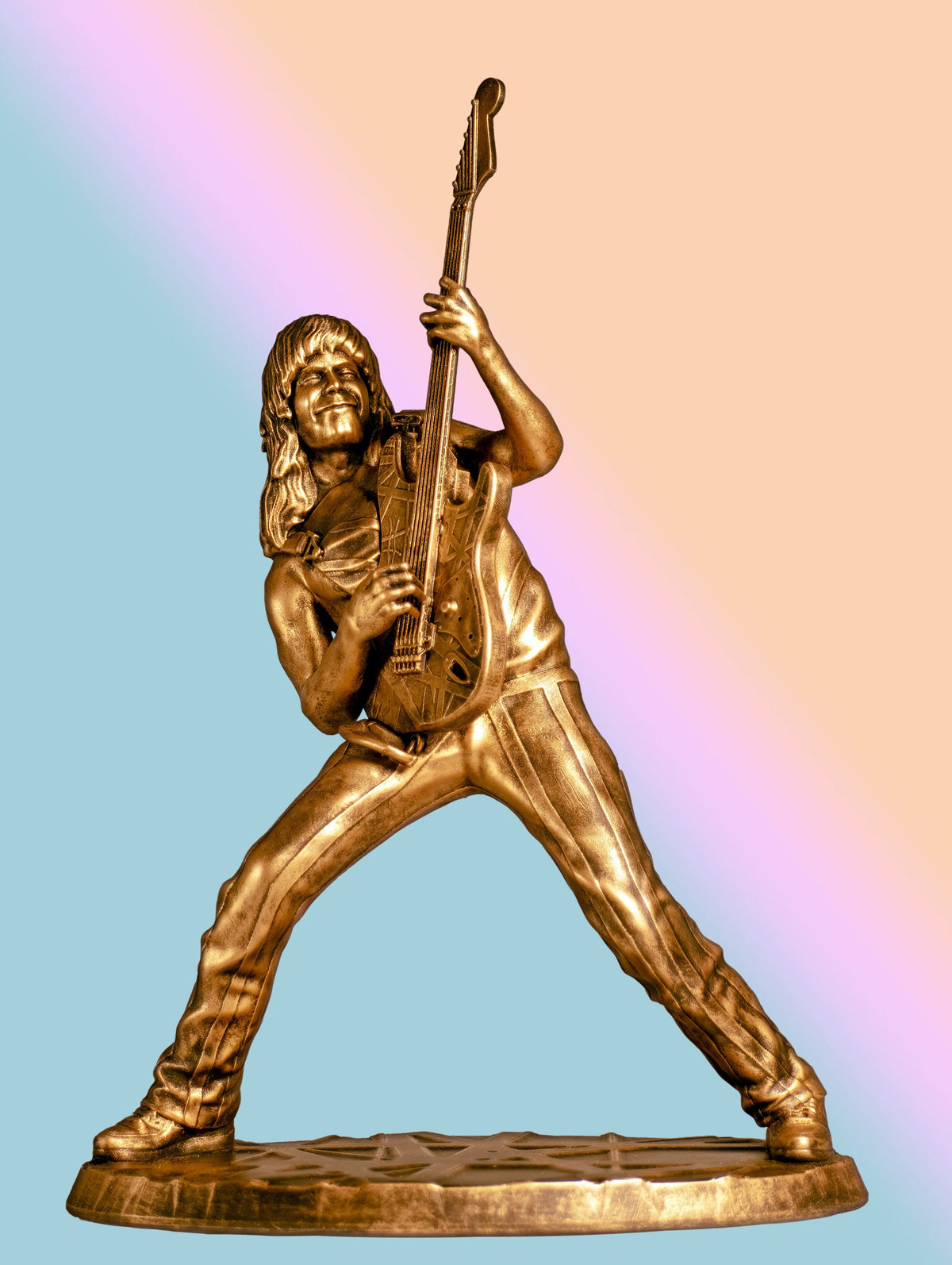 Statue of Eddie Van Halen (EVH), legendary rock-star guitarist (Handmade, UV-resin)