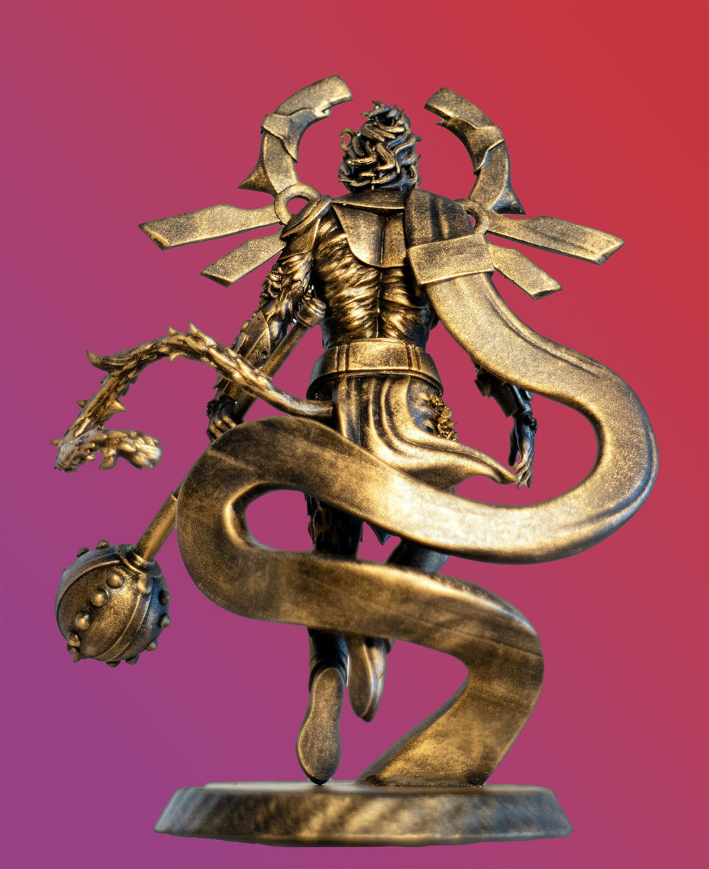Statue du Seigneur Pavanputra Hanuman en vol. (Fait main, résine UV)