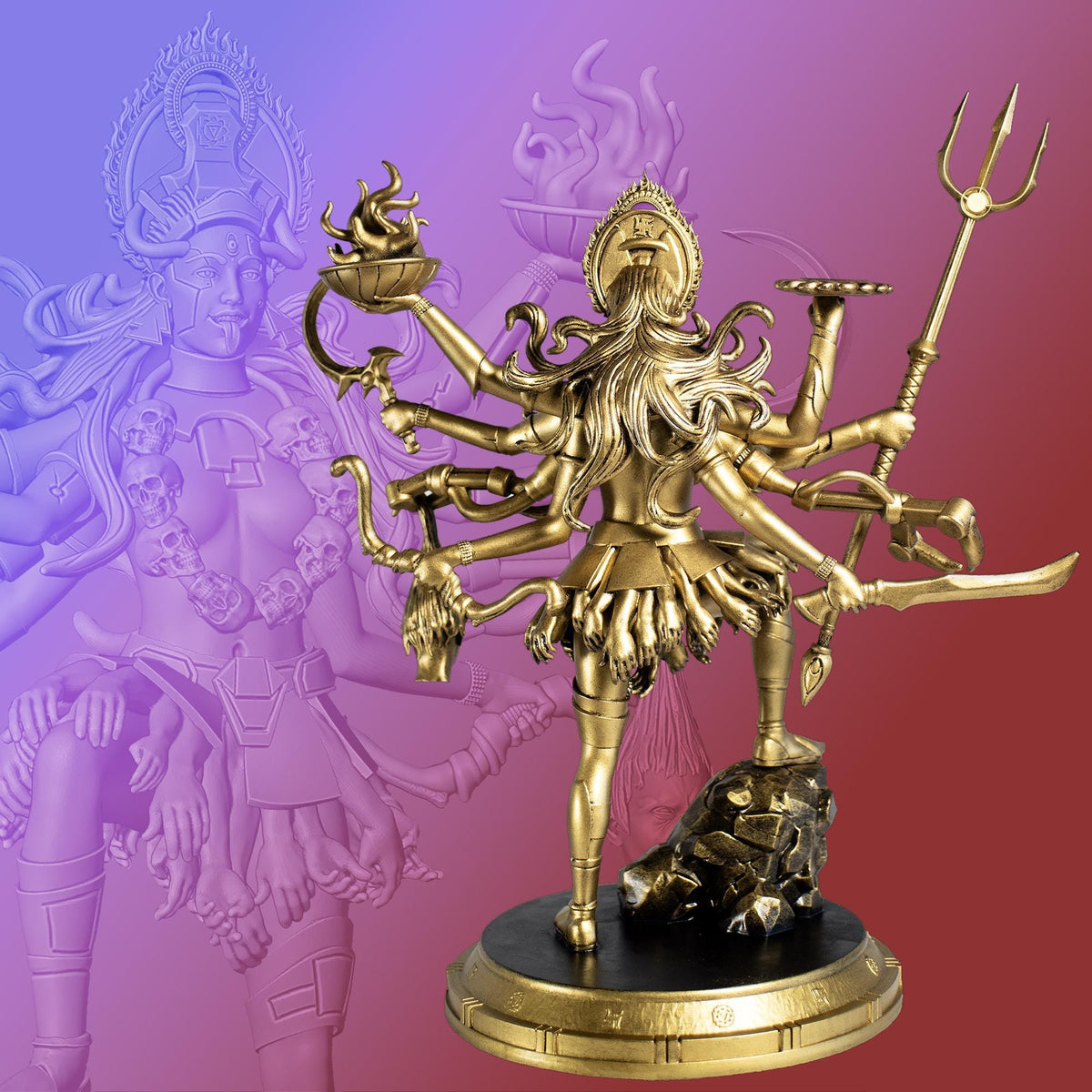 Kali Ma Statue, Goddess of Time and Death, Symbol of Mother Nature (Handmade, UV-resin)