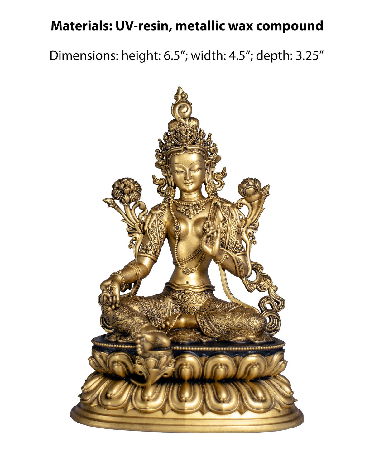 Statue de Tara, Bodhisattva féminine, divinité de méditation, Mère de la libération, déesse du tantra. (Fait main, résine UV)