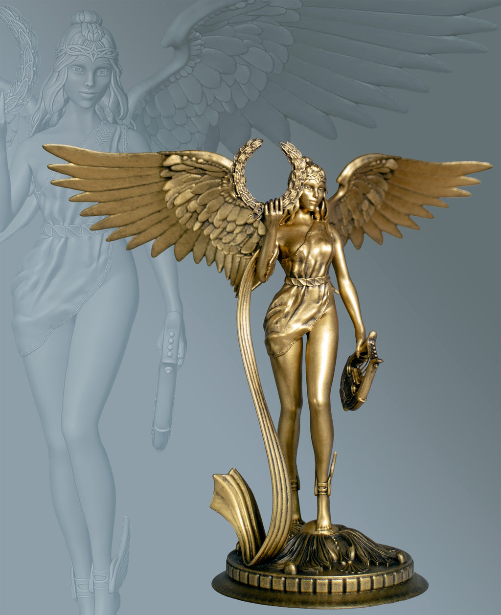 Nike Greek Goddess Statue, Victory, Strength and Speed Goddess (Handmade, UV-resin)