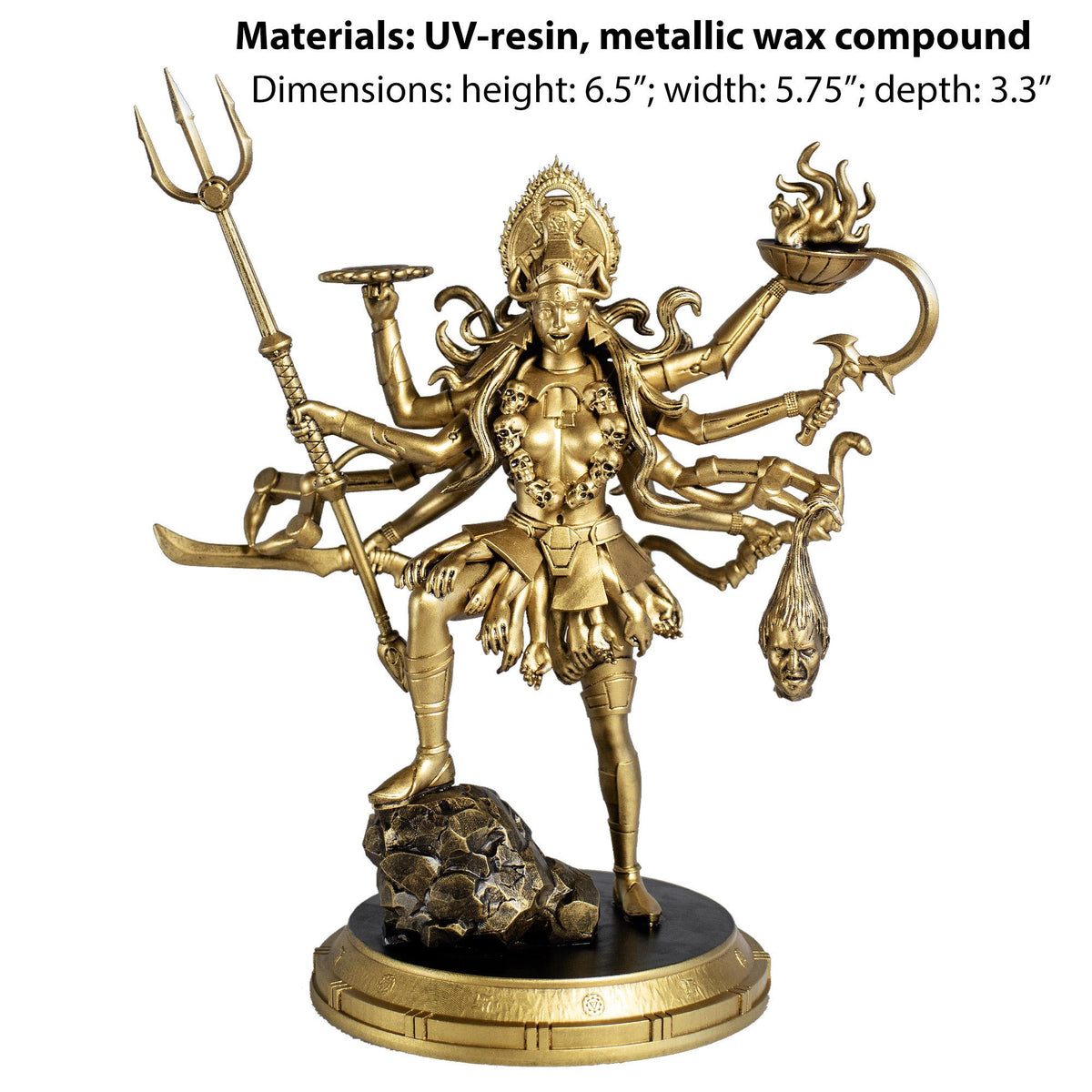 Kali Ma Statue, Goddess of Time and Death, Symbol of Mother Nature (Handmade, UV-resin)