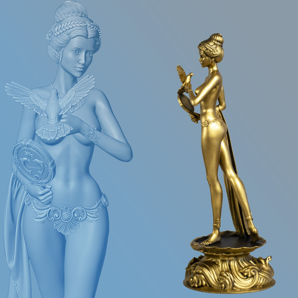 Aphrodite (Venus) Statue, Goddess of Love, Sex, Procreation, Pleasure, Beauty and Joy, (Handmade, UV-resin)