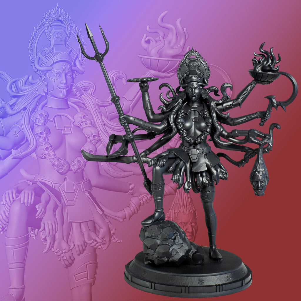 Kali Ma Statue, Goddess of Time and Death, Symbol of Mother Nature (Handmade, UV-resin)