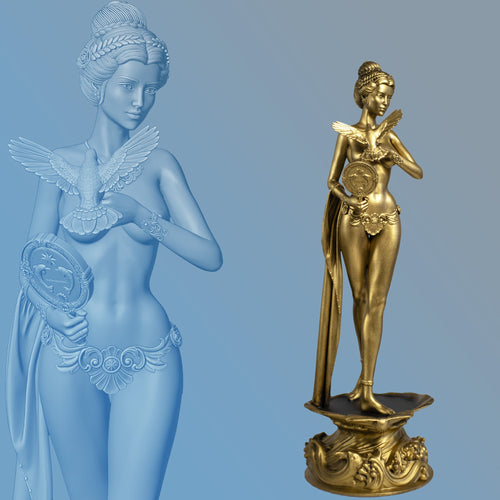 Statue d'Aphrodite (Vénus), déesse de l'amour, du sexe, de la procréation, du plaisir, de la beauté et de la joie, (faite à la main, résine UV)