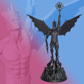 Lucifer Rising Statue, Fallen Angel, Satan, Devil in Christian Theology (Handmade, UV-Resin)