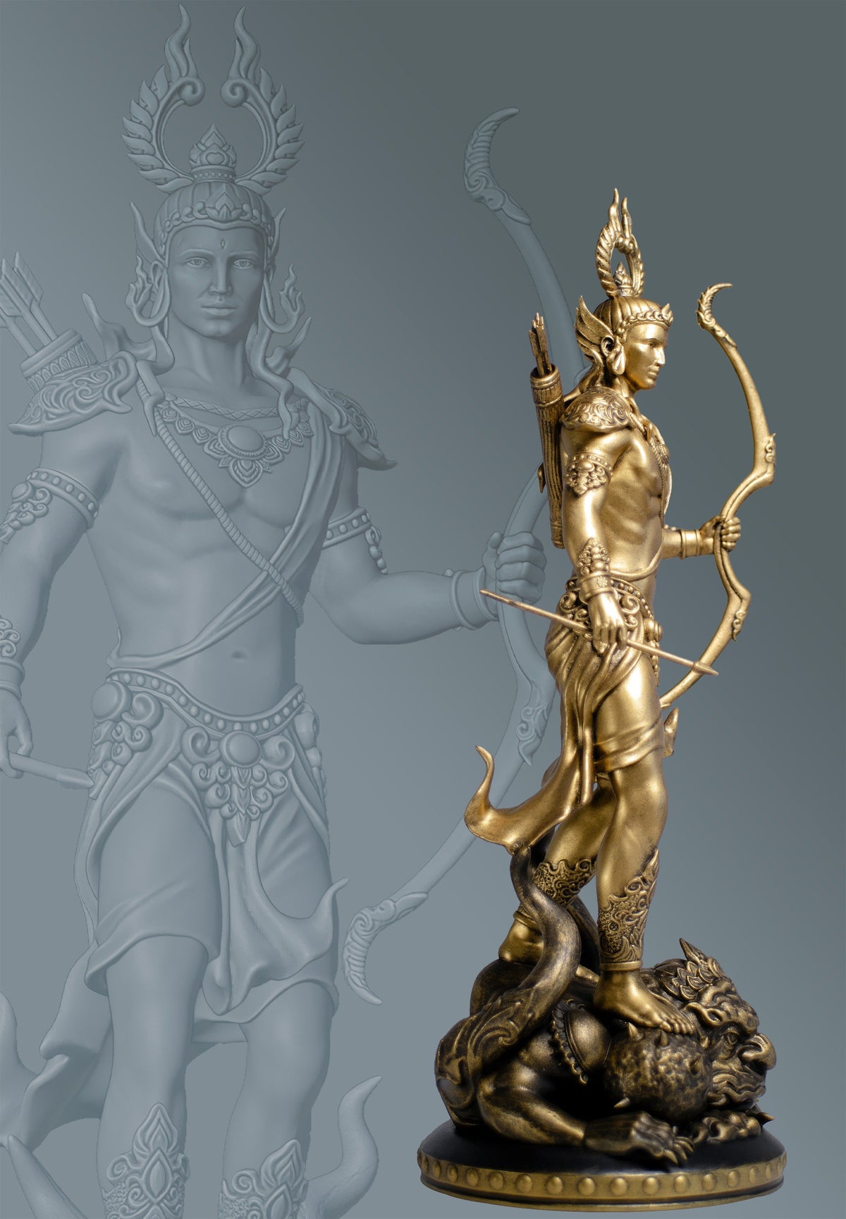 Lord Ram Statue, the Demon Slayer. Rama, Ramar, Raman, Ramachandra, Ramayana's Main Hero. (Handmade, UV-resin)