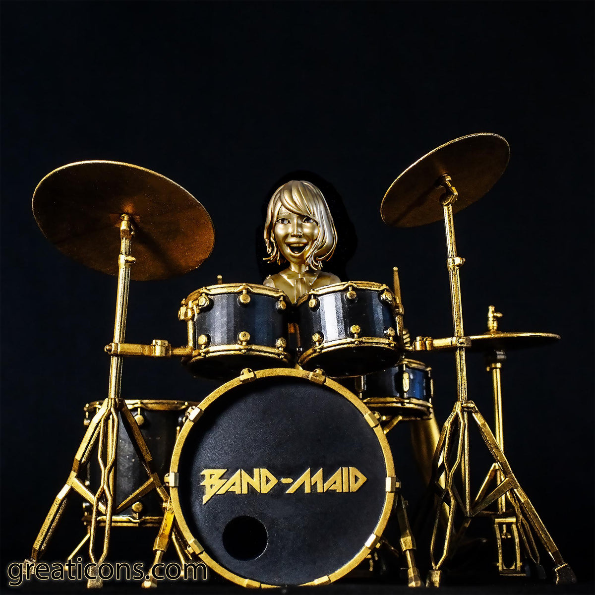 Figurine of Akane from Band-Maid, the rock-star drummer (Handmade, UV-resin)