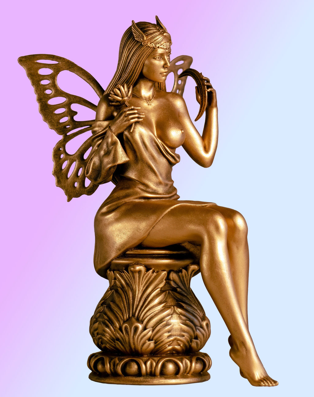 12"-Statue der Psyche, altgriechische Göttin der Seele. (Handgefertigt, UV-Harz)