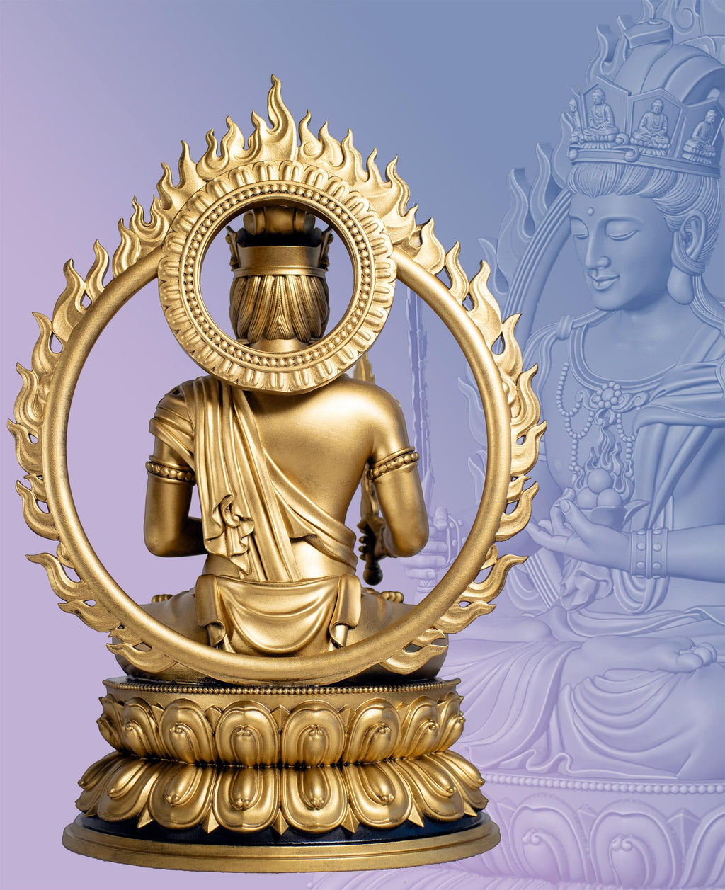 Statue d'Akasagarbha, Bodhisattva de la Sagesse Infinie. (Fait main, résine UV)