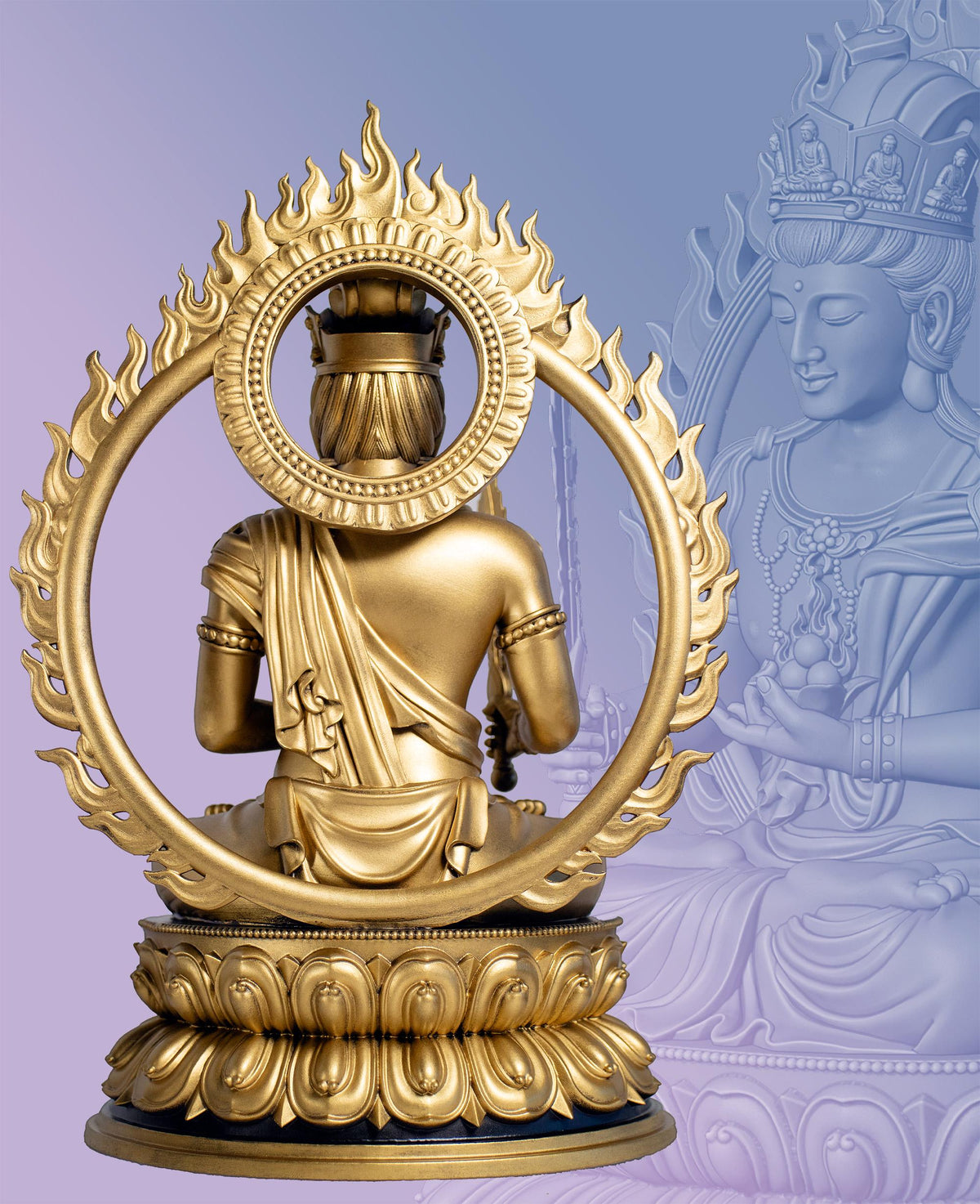 Akasagarbha Statue, Boundless Wisdom Bodhisattva. (Handmade, UV-Resin)
