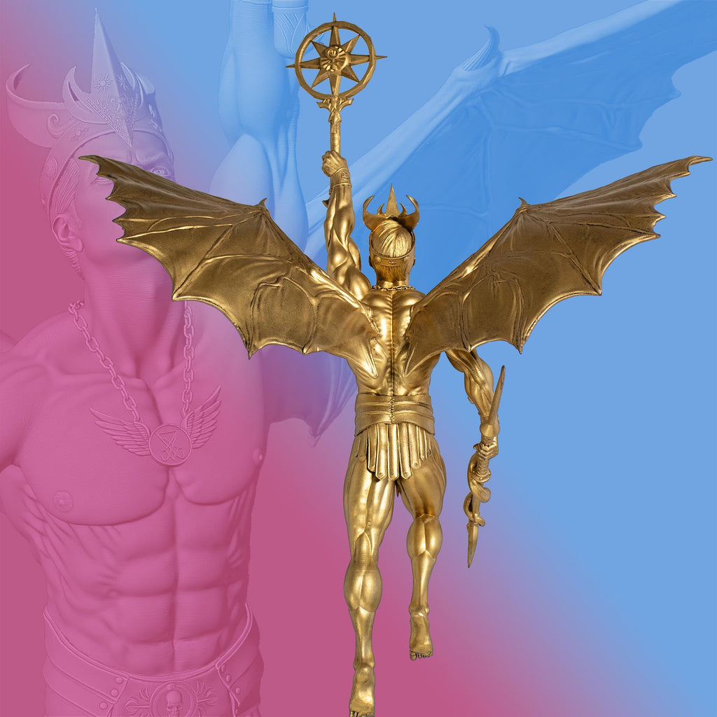 Statue de Lucifer Rising, alias Ange déchu, Satan, Diable (Fait main, résine UV)