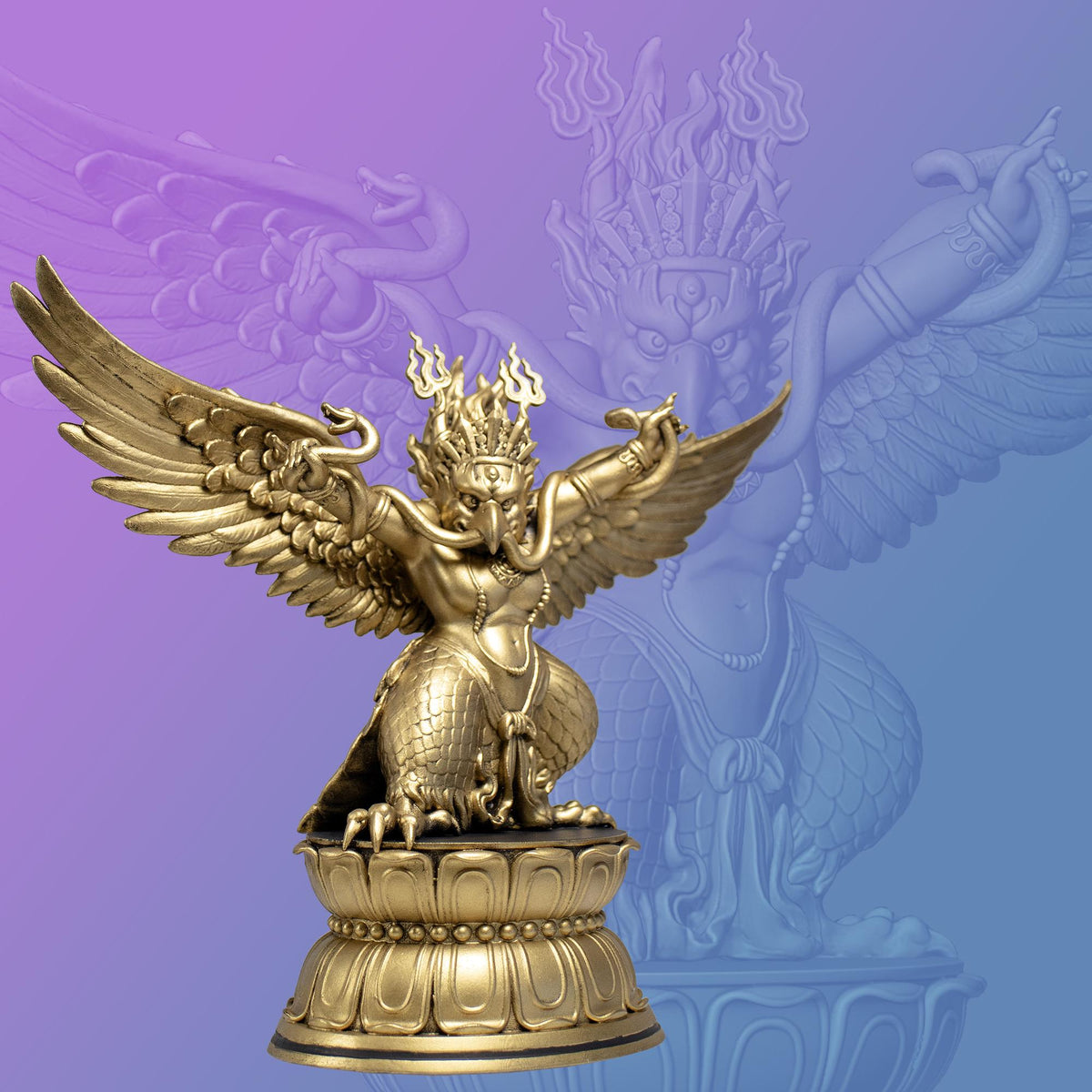 Lord Garuda King of Birds Statue. Lord Vishnu's Vahana (mount), (Handmade, UV-resin)