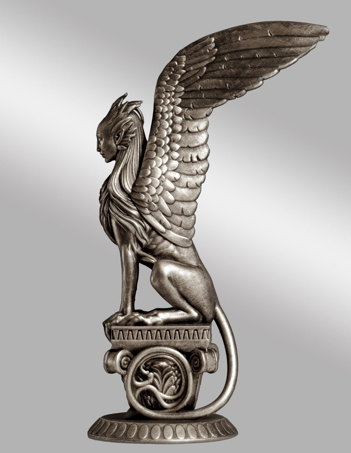 Statue of Ancient Greek Sphinx - guardian of knowledge forbidden to mortals. (Handmade, UV-resin)