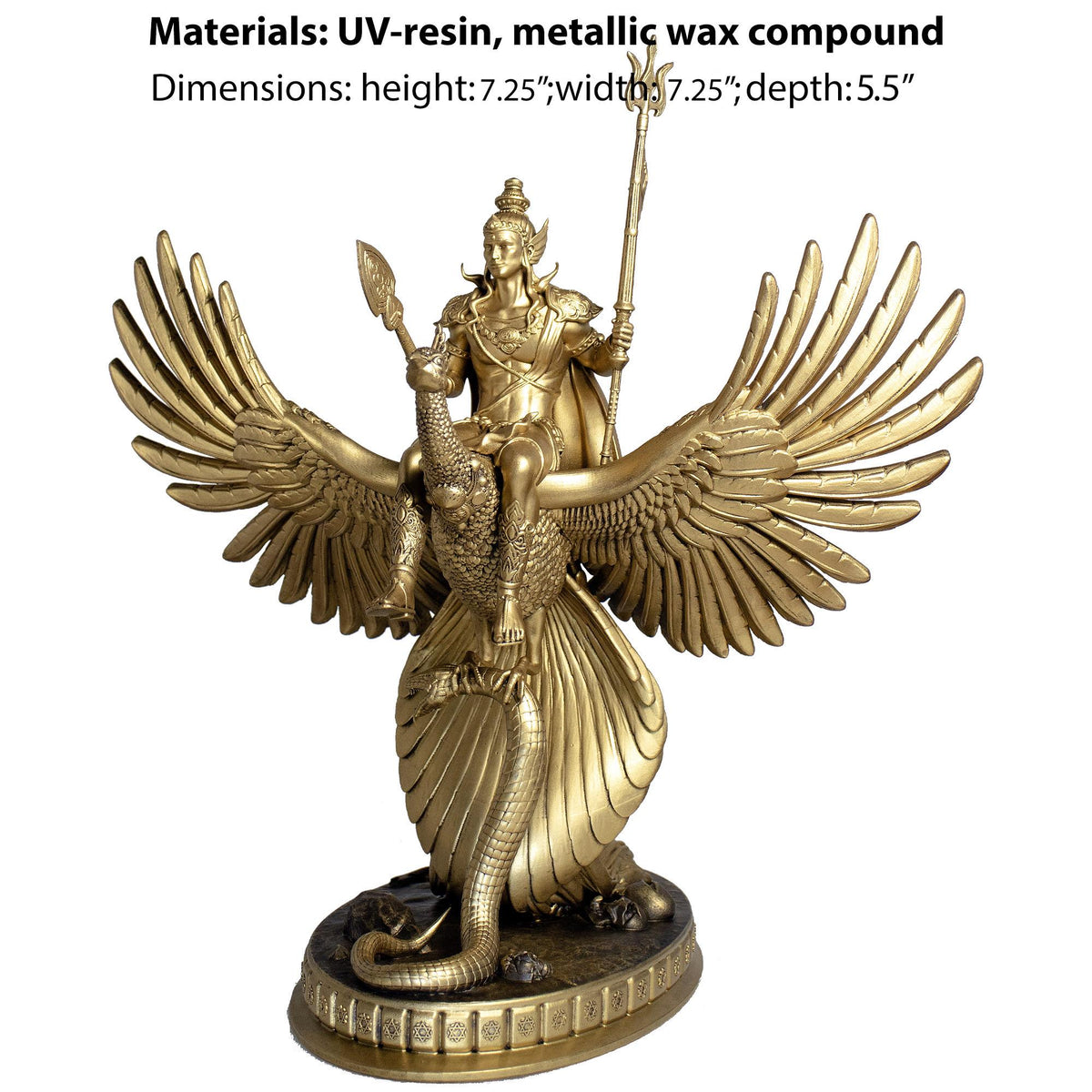 Lord Kartikeya Statue (Small 7.25"). Skanda, Murugan, Kumara, Lord Shiva's Son. (Handmade, UV-resin)