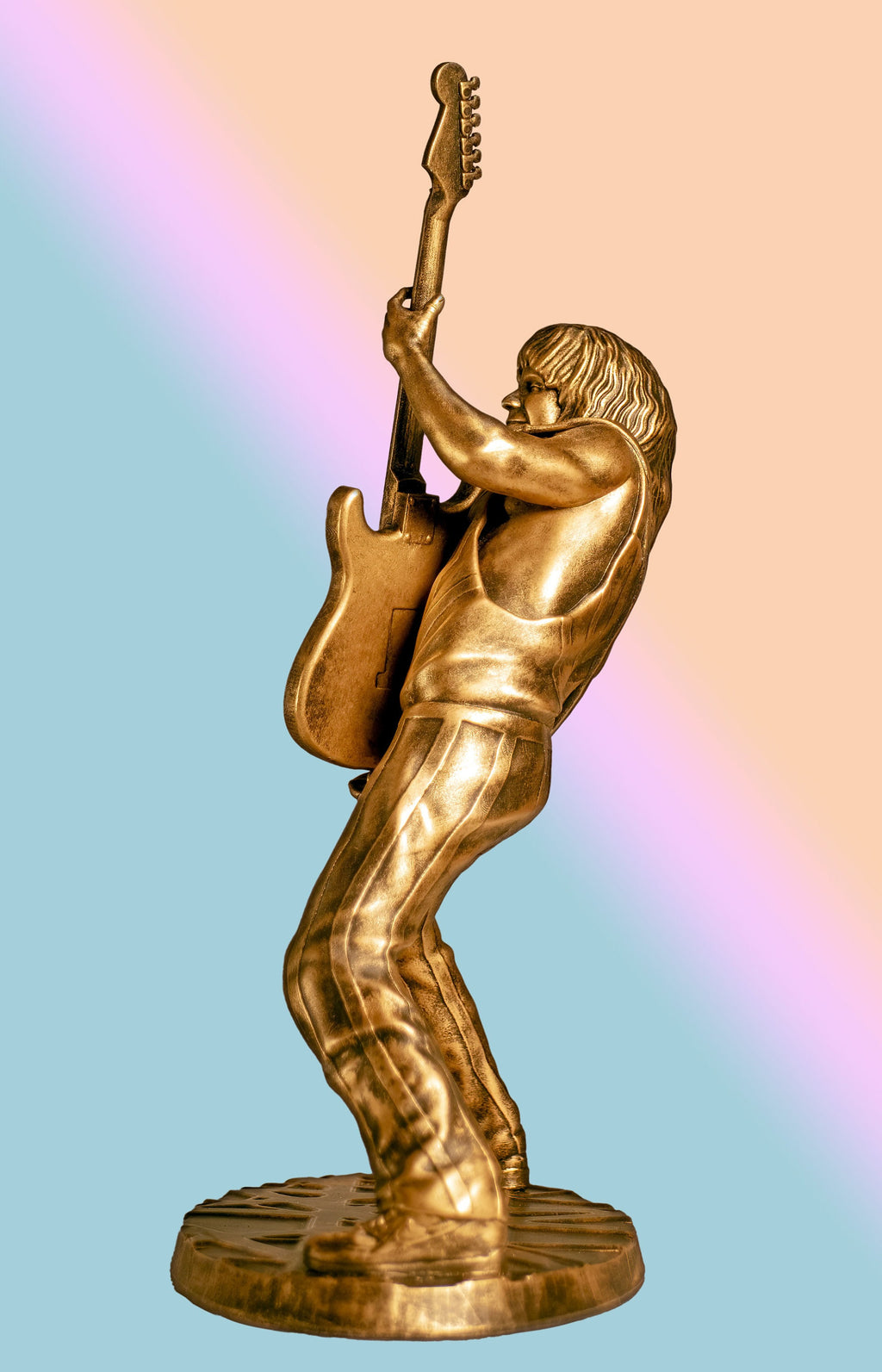 Statue of Eddie Van Halen (EVH), legendary rock-star guitarist (Handmade, UV-resin)