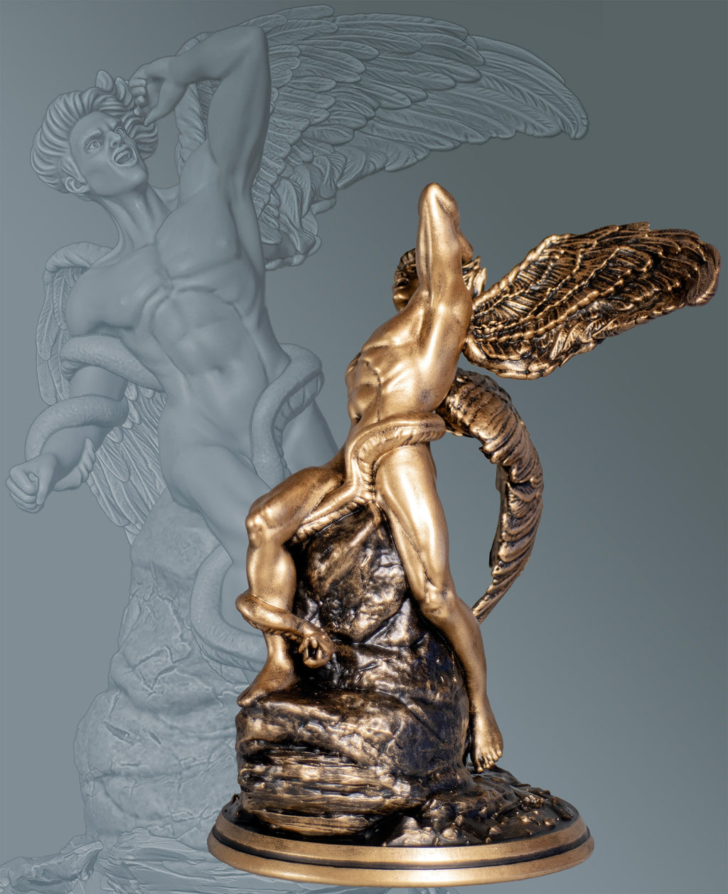Statue de Lucifer ange déchu, Étoile du matin (Vénus), Satan Diable (Fait main, résine UV)