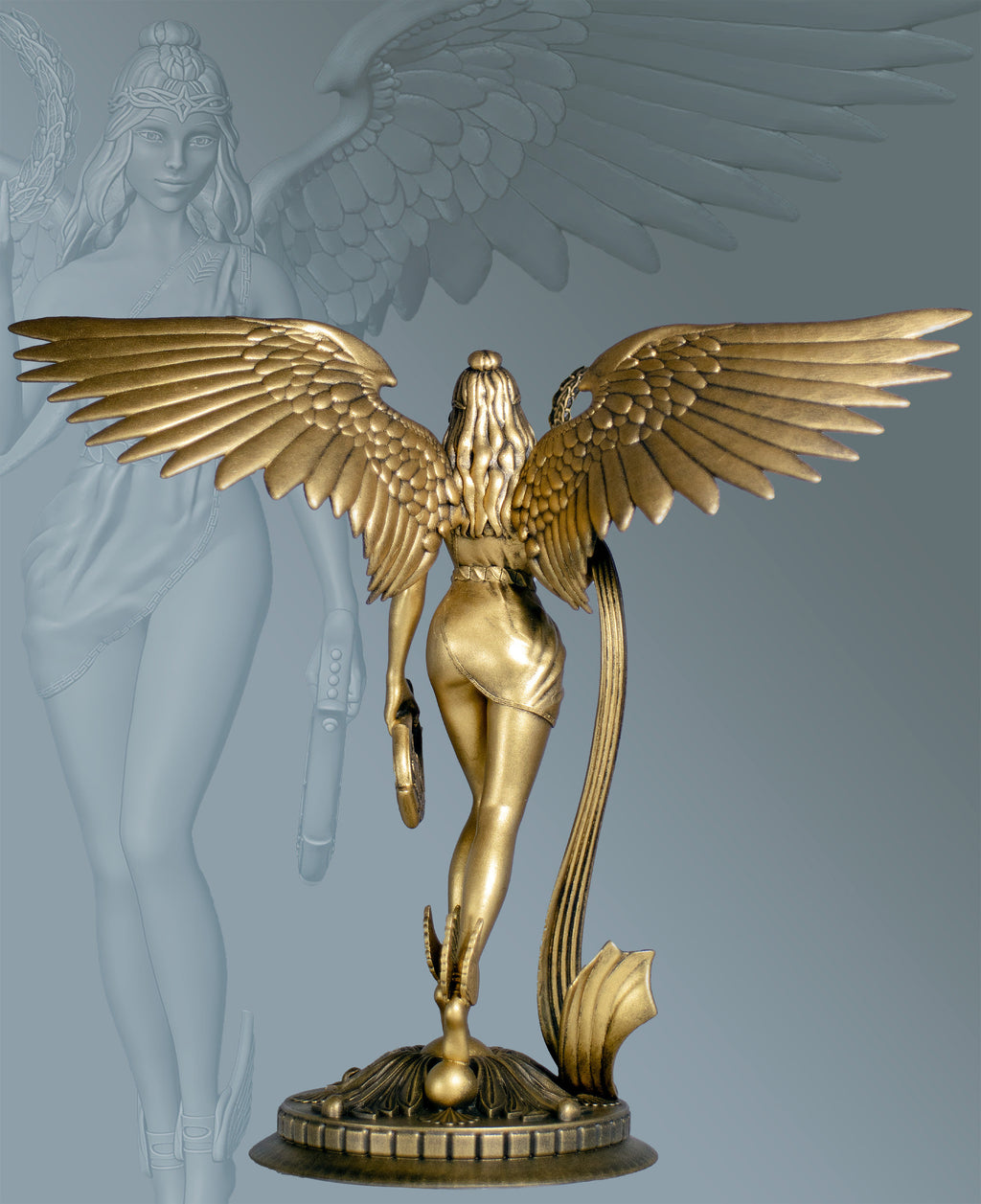 Nike Greek Goddess Statue, Victory, Strength and Speed Goddess (Handmade, UV-resin)