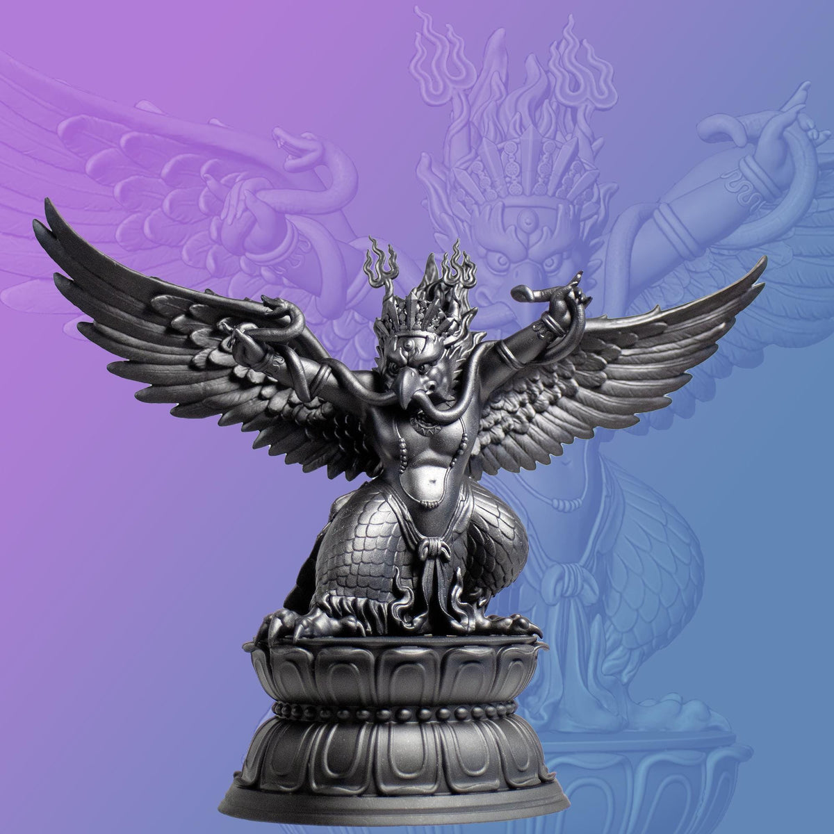 Lord Garuda King of Birds Statue. Lord Vishnu's Vahana (mount), (Handmade, UV-resin)