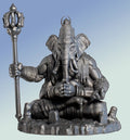 Statue of the Ascetic Lord Ganesha in Yoga Meditation. (Handmade, UV-resin)