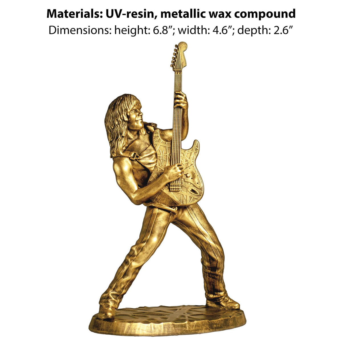 Statue of Eddie Van Halen (EVH), legendary rock-star guitarist (Handmade, UV-resin)