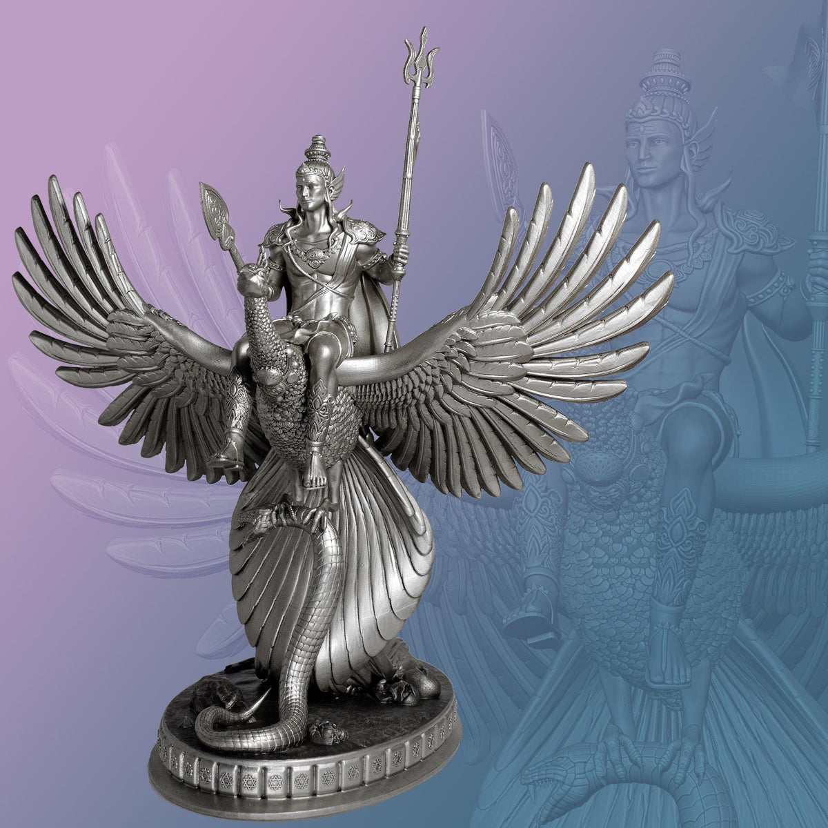 Lord Kartikeya Statue (Big 11"). Skanda, Murugan, Kumara, Lord Shiva's Son. (Handmade, UV-resin)