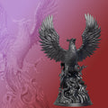 Phoenix Statue, Mythical Immortal Bird. Eternal Triumph of Life over Death. (Handmade, UV-resin)