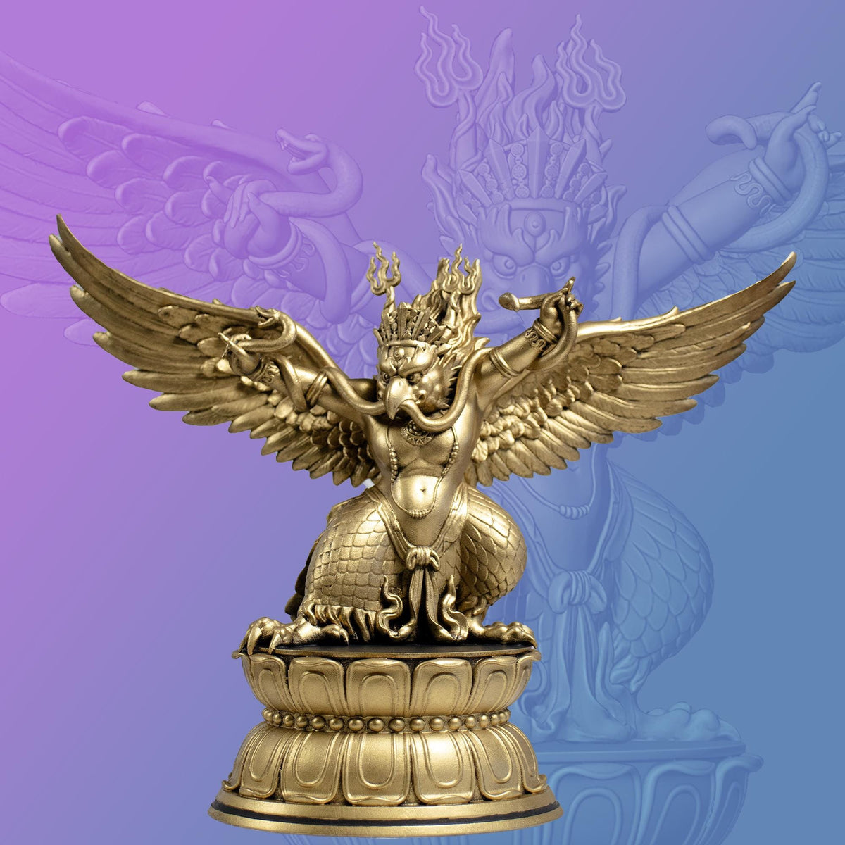 Lord Garuda King of Birds Statue. Lord Vishnu's Vahana (mount), (Handmade, UV-resin)