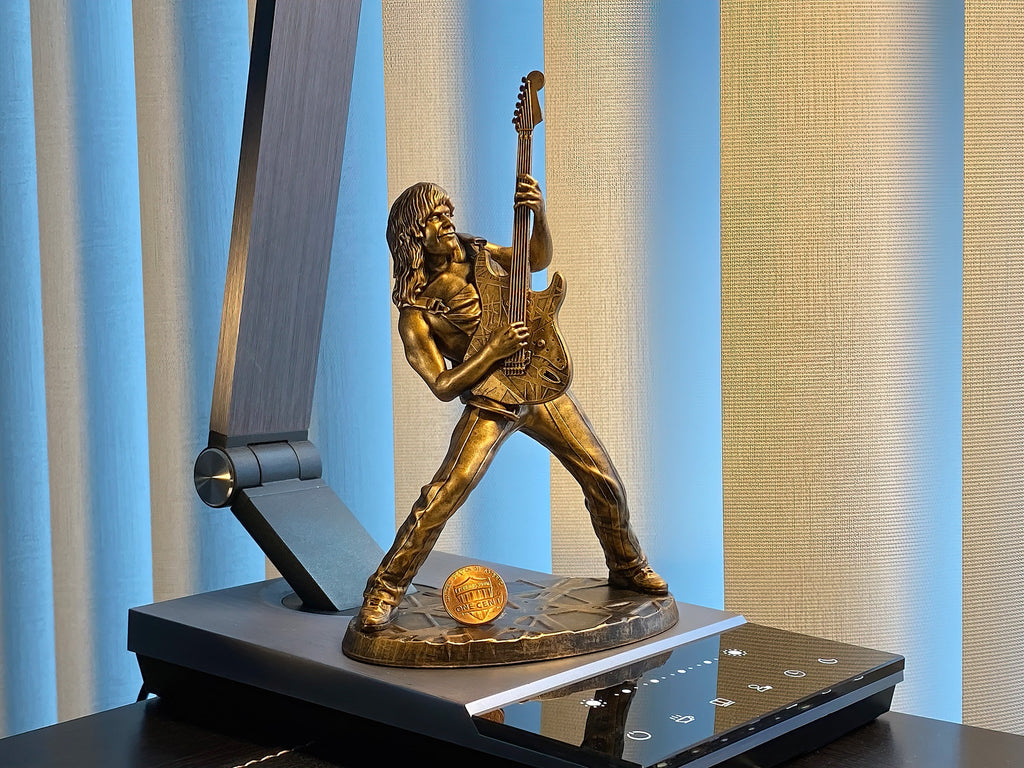 Statue of Eddie Van Halen (EVH), legendary rock-star guitarist (Handmade, UV-resin)