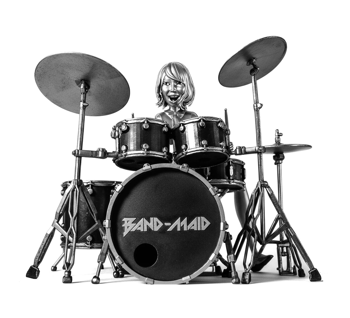 Figurine of Akane from Band-Maid, the rock-star drummer (Handmade, UV-resin)