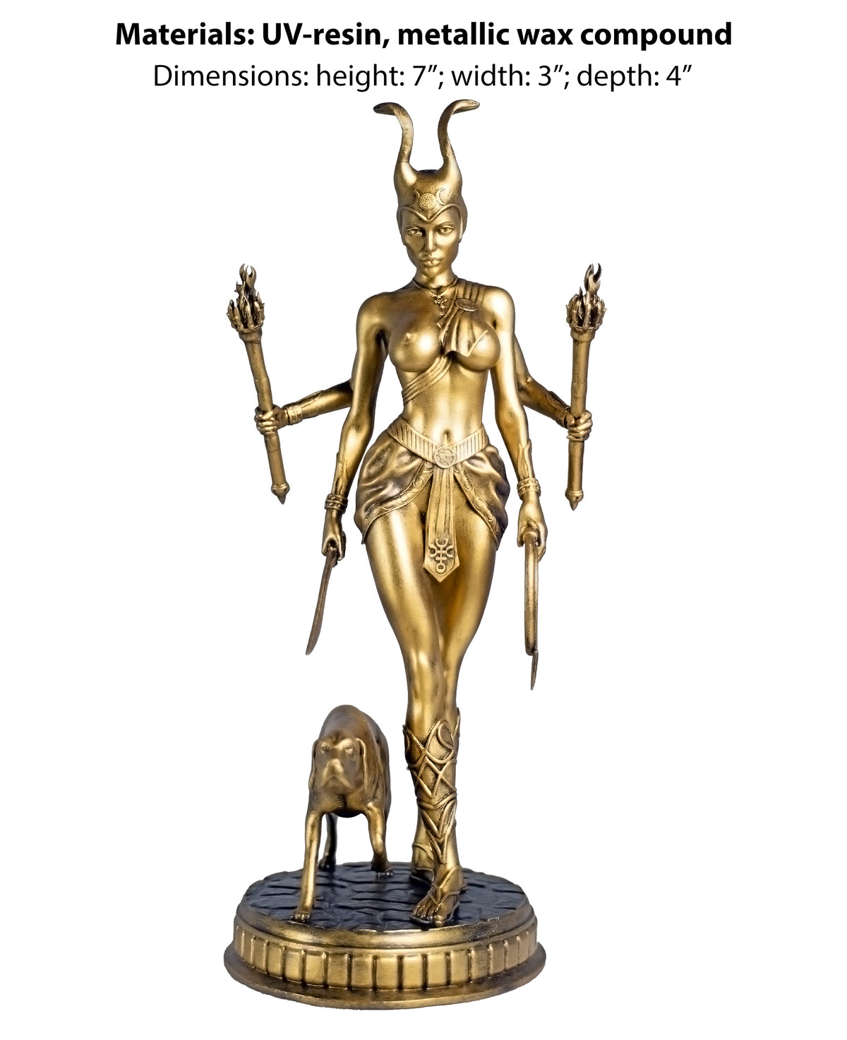Hecate Statue, Greek Goddess of Magic, Night, the Moon, Witchcraft, Necromancy. (Handmade, UV-resin, 2 variants)