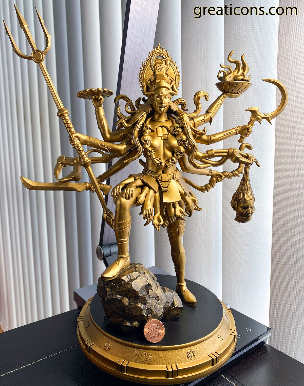 Kali Ma Mahadevi 12" Statue , Goddess of Time and Death (Handmade, UV-resin)