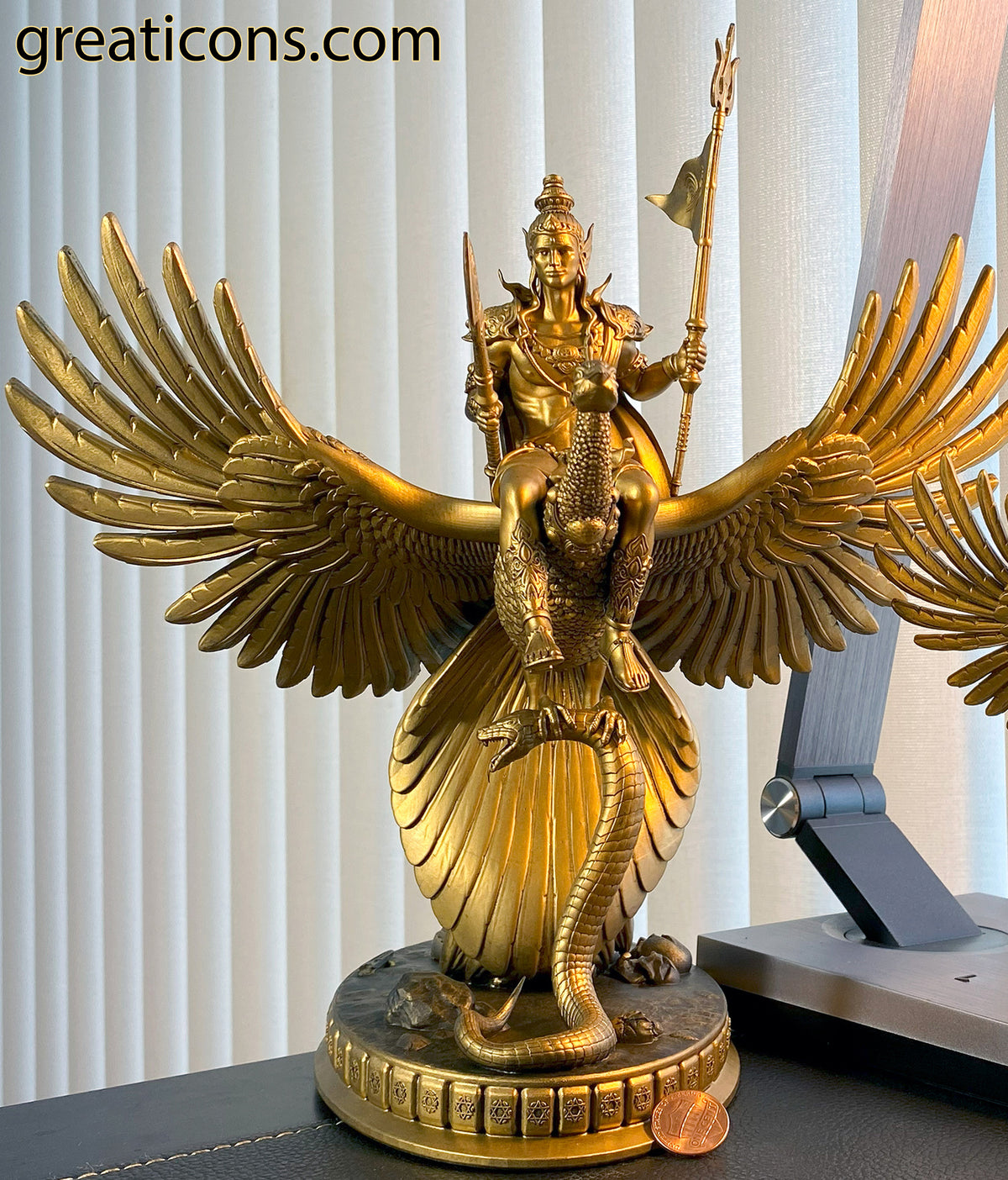 Lord Kartikeya Statue (Big 11"). Skanda, Murugan, Kumara, Lord Shiva's Son. (Handmade, UV-resin)