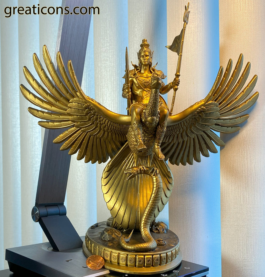 Lord Kartikeya Statue (Small 7.25"). Skanda, Murugan, Kumara, Lord Shiva's Son. (Handmade, UV-resin)