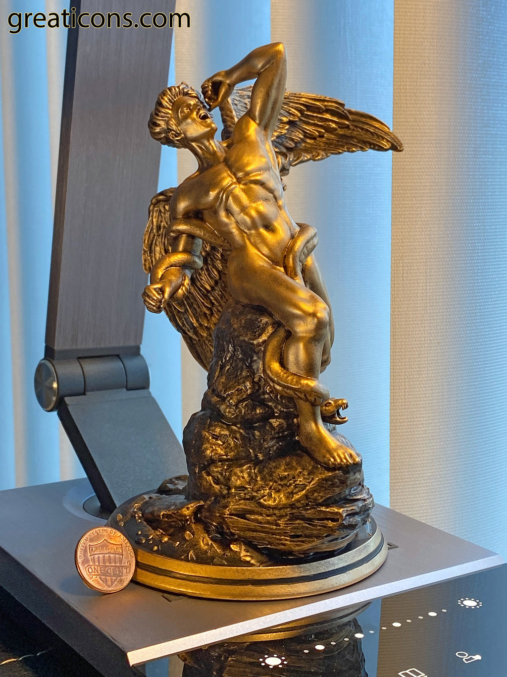 Statue de Lucifer ange déchu, Étoile du matin (Vénus), Satan Diable (Fait main, résine UV)