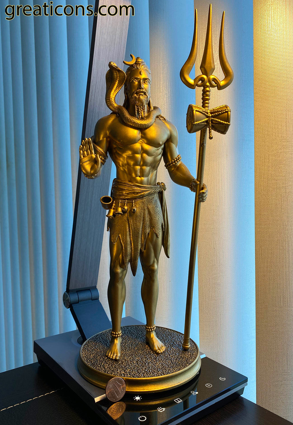 Lord Shiva 12" Statue, Mahadev, Siva, Shiv, Shankar, Rudra. (Handmade, UV-resin)