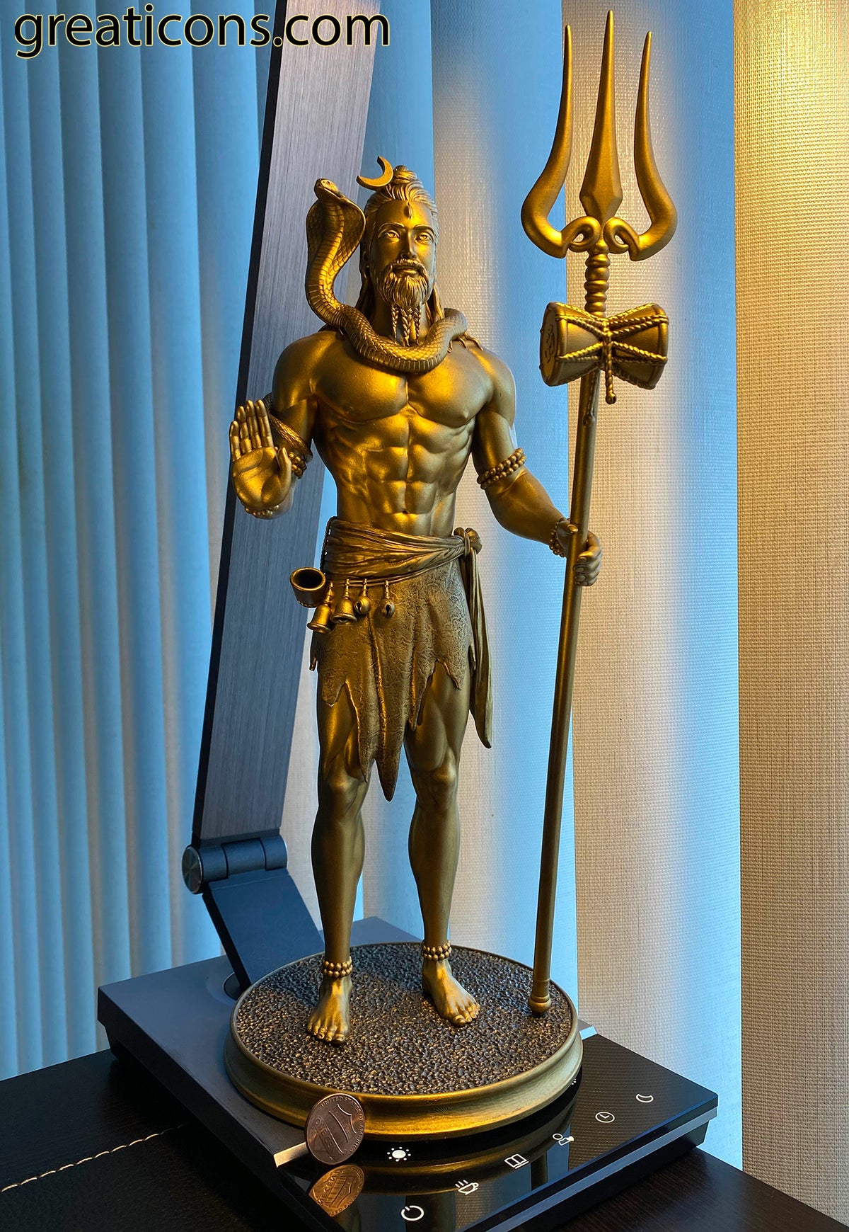 Lord Shiva 12" Statue, Mahadev, Siva, Shiv, Shankar, Rudra. (Handmade, UV-resin)