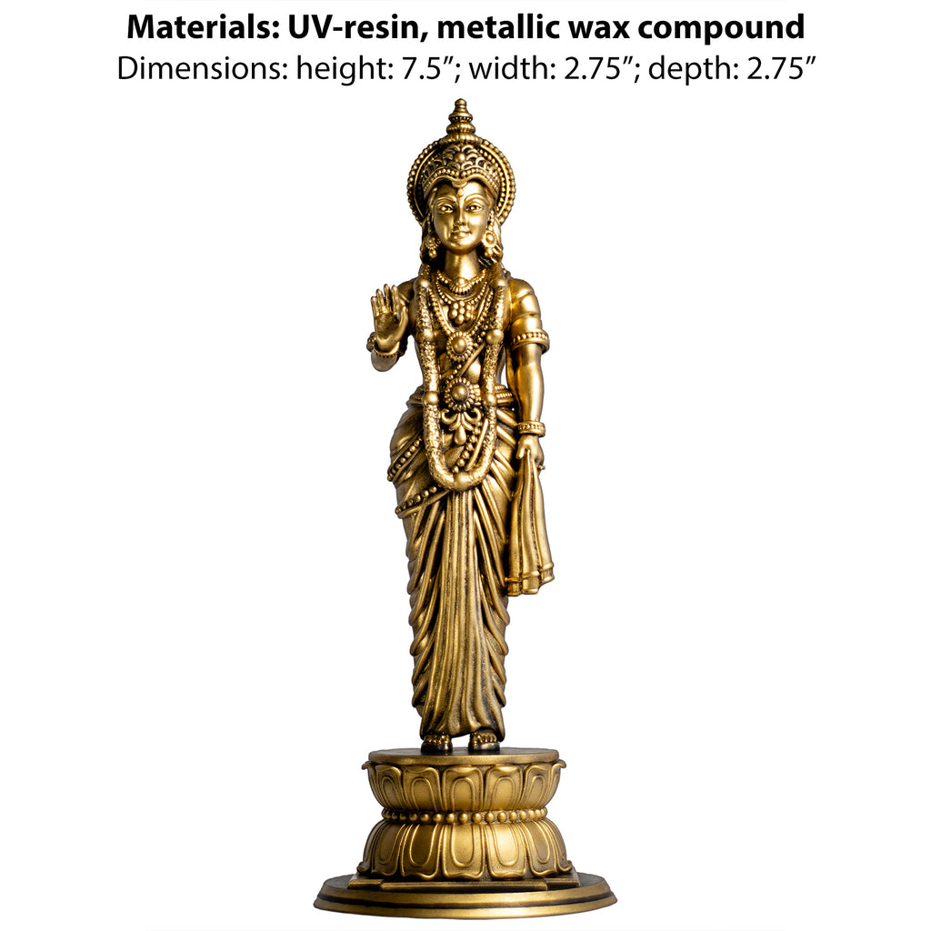 Statue de Shri Sita, épouse du Seigneur Ram dans l'épopée du Ramayana. Avatar de la déesse Lakshmi. (Faite à la main, résine UV)