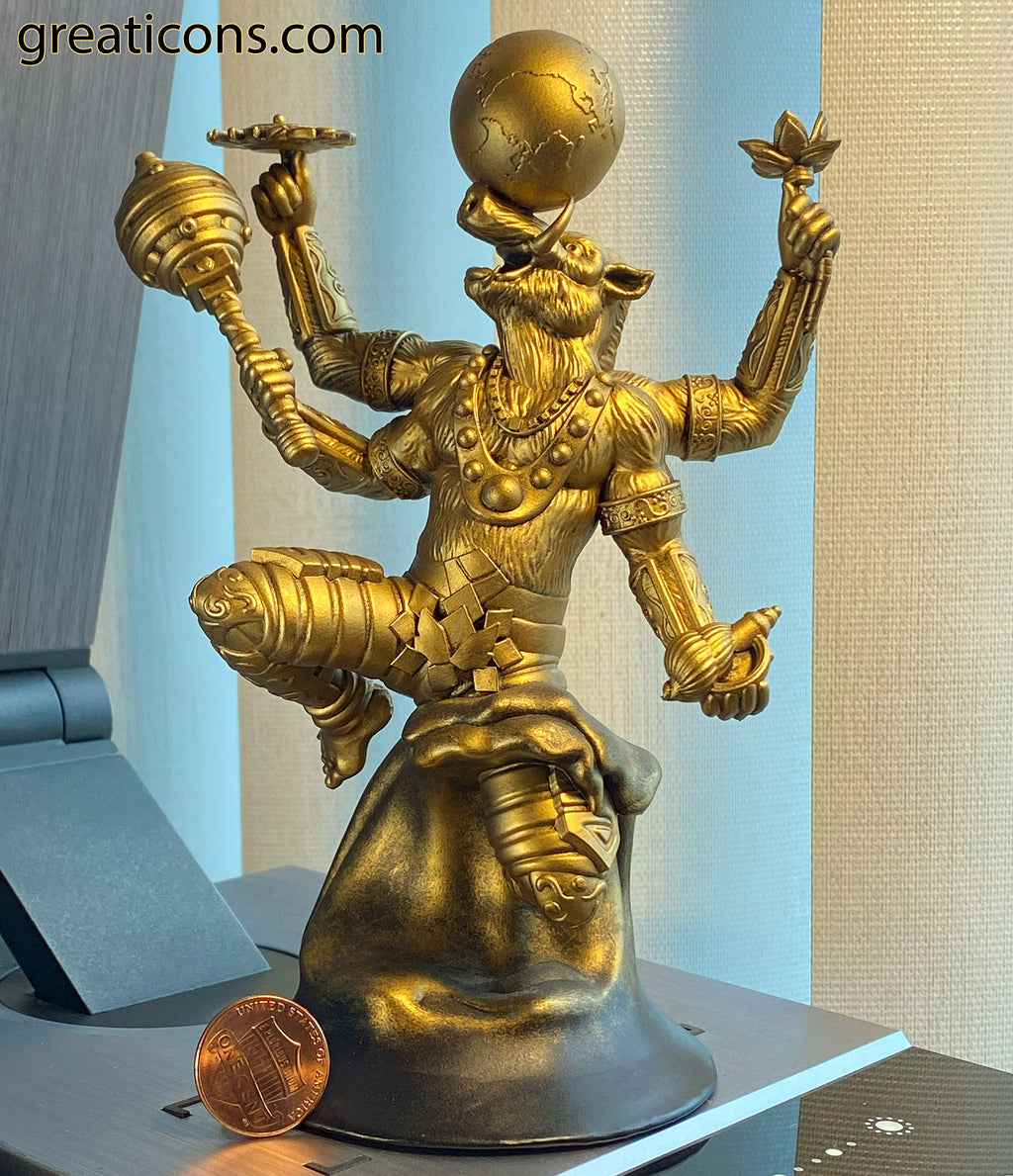 Lord Varaha Saving the Earth Statue. Avatar of Lord Vishnu. (Handmade, UV-resin)