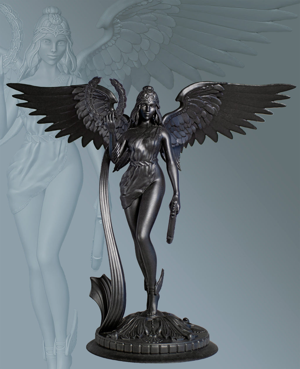 Nike Greek Goddess Statue, Victory, Strength and Speed Goddess (Handmade, UV-resin)