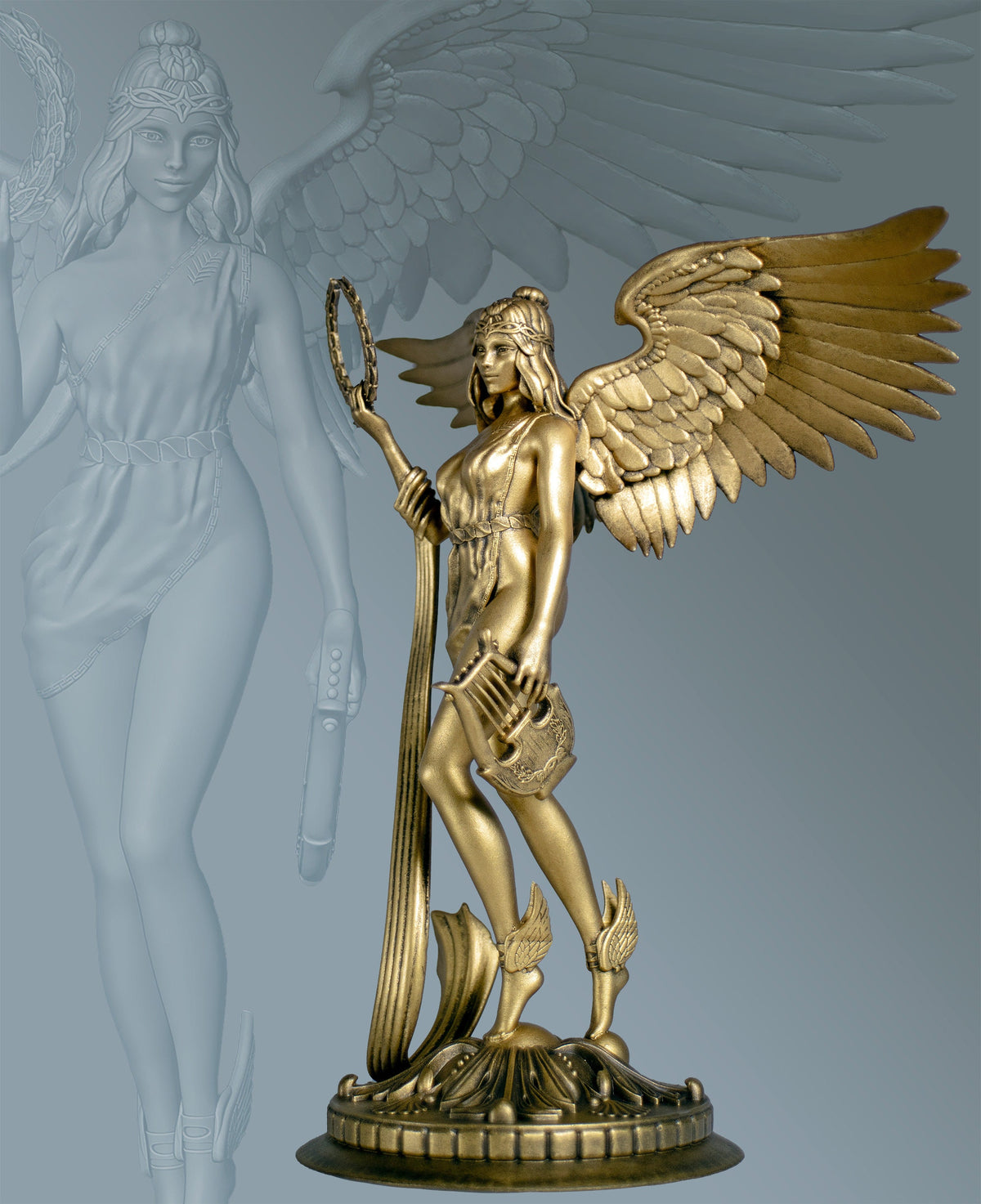 Nike Greek Goddess Statue, Victory, Strength and Speed Goddess (Handmade, UV-resin)