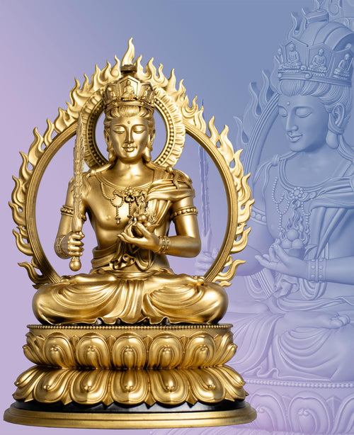 Akasagarbha Statue, Boundless Wisdom Bodhisattva. (Handmade, UV-Resin)